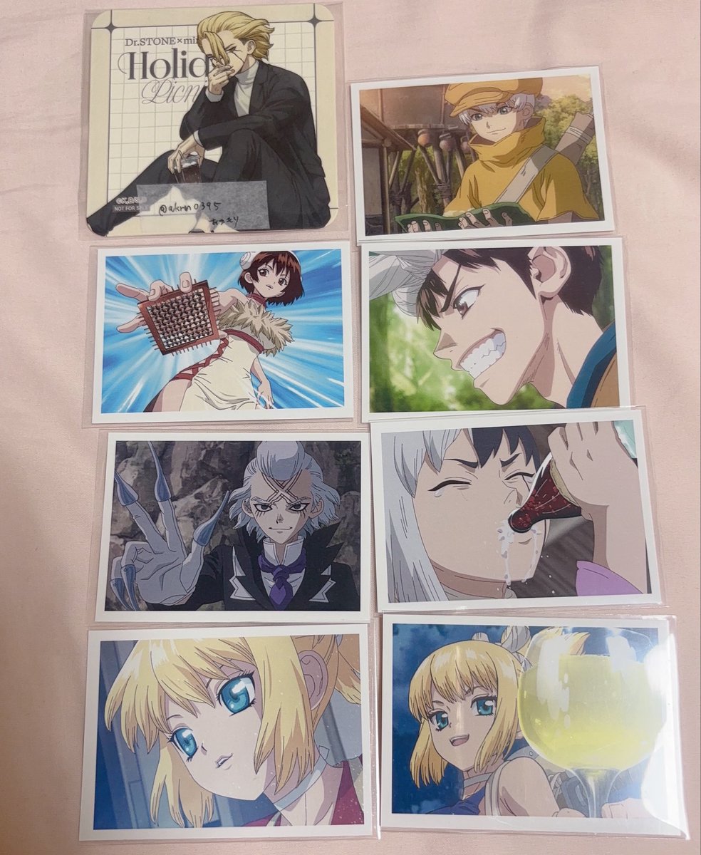 akrn0395's tweet photo. 交換　Dr.STONE AMOカフェ
ドクターストーン アモカフェ 特典 カード　ポスカ　ランチョン

譲 杠 ゲン コハク 羽京 クロム 龍水 ゼノ 千空

求 購入特典後半 龍水(友人分)1
他同種スタンリー(ランチョン✖︎)

郵送、10日🪨フェス昼手渡し
同種同士希望ですがポスカ最優先のため→ https://t.co/XNphUZ90pA
