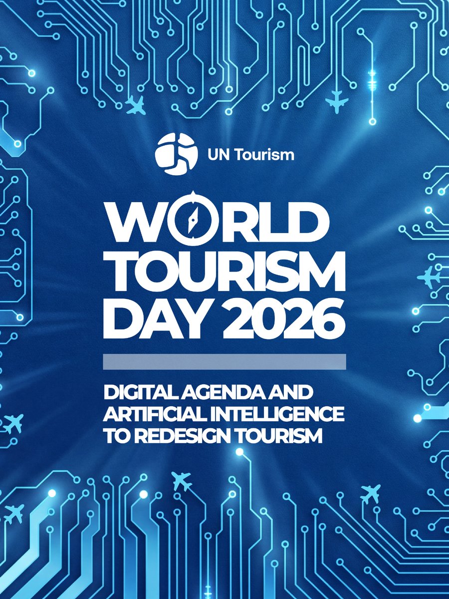 UNWTO's tweet photo. 🔴 WE’RE LIVE from El Salvador! 🇸🇻🌎

World Tourism Day 2026 is happening now.

Join us as we bring together voices from across the world to explore how AI and digital transformation are reshaping tourism.

Watch live now. ⤵️

https://t.co/M0yrk8v7RJ https://t.co/A100R6PP0Z