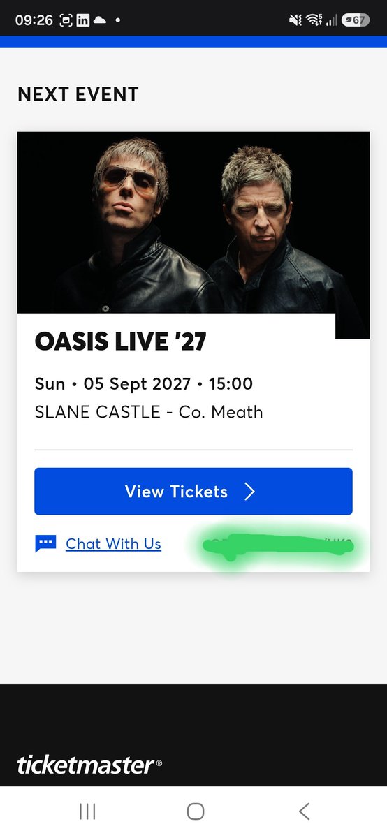 dandonato23's tweet photo. @TaylorMod @oasis See you there was touch and go got my code yesterday I got tickets in 24 minutes this morning. Missed out in 25' so buzzing back in Slane after seeing them there in 09'. https://t.co/pHg05MEdkS