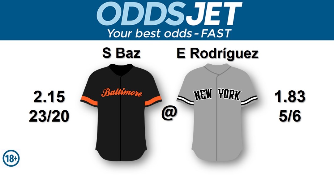 oddsjet's tweet photo. #MLB
#Baseball
#MLBTwitter
#Orioles, #Birdland,#BaltimoreOrioles, #letsgoOs, vs. #Yankees #LetsGoYankees #PinstripePride #RepBX #NYYankees Get your best odds - fast at Oddsjet https://t.co/MamLB99mPy