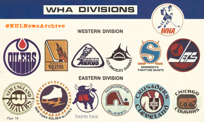 NHLNewsArchive's tweet photo. The 1973-74 World Hockey Association member clubs. https://t.co/thzEXYKRnt