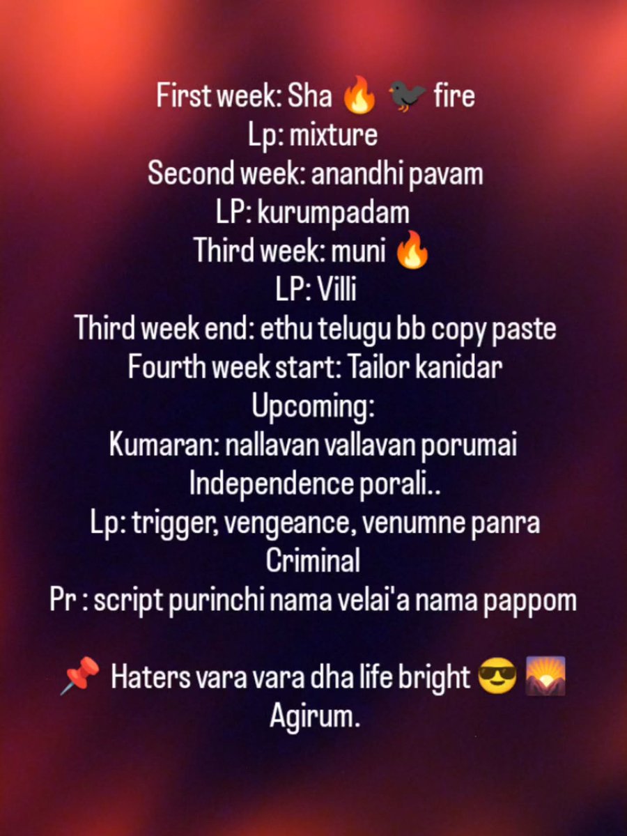 JeevaRubine's tweet photo. Fandom history theriyame pesittu. Negativity enggalukkum puthusu ille. Engge ponnukkum puthusu ille. 😎 

All the best trying to break us, haters 🤡 

#LakshmiPriya
#BiggBossTamil10 https://t.co/dKTe11nz8t