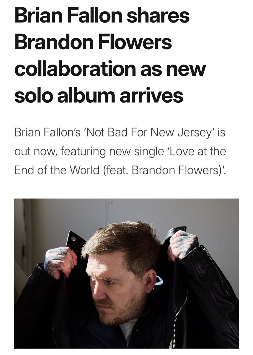 TrvthfvlTreason's tweet photo. Noticing a lot of “he’s our Springsteen” talk about Brandon Flowers. And as much as I appreciate Brandon, the title of “Bruce Springsteen if Bruce Springsteen didn’t suck” goes to another guy. And Brandon just collaborated with that guy on a new song. https://t.co/5Dig7pbTcA