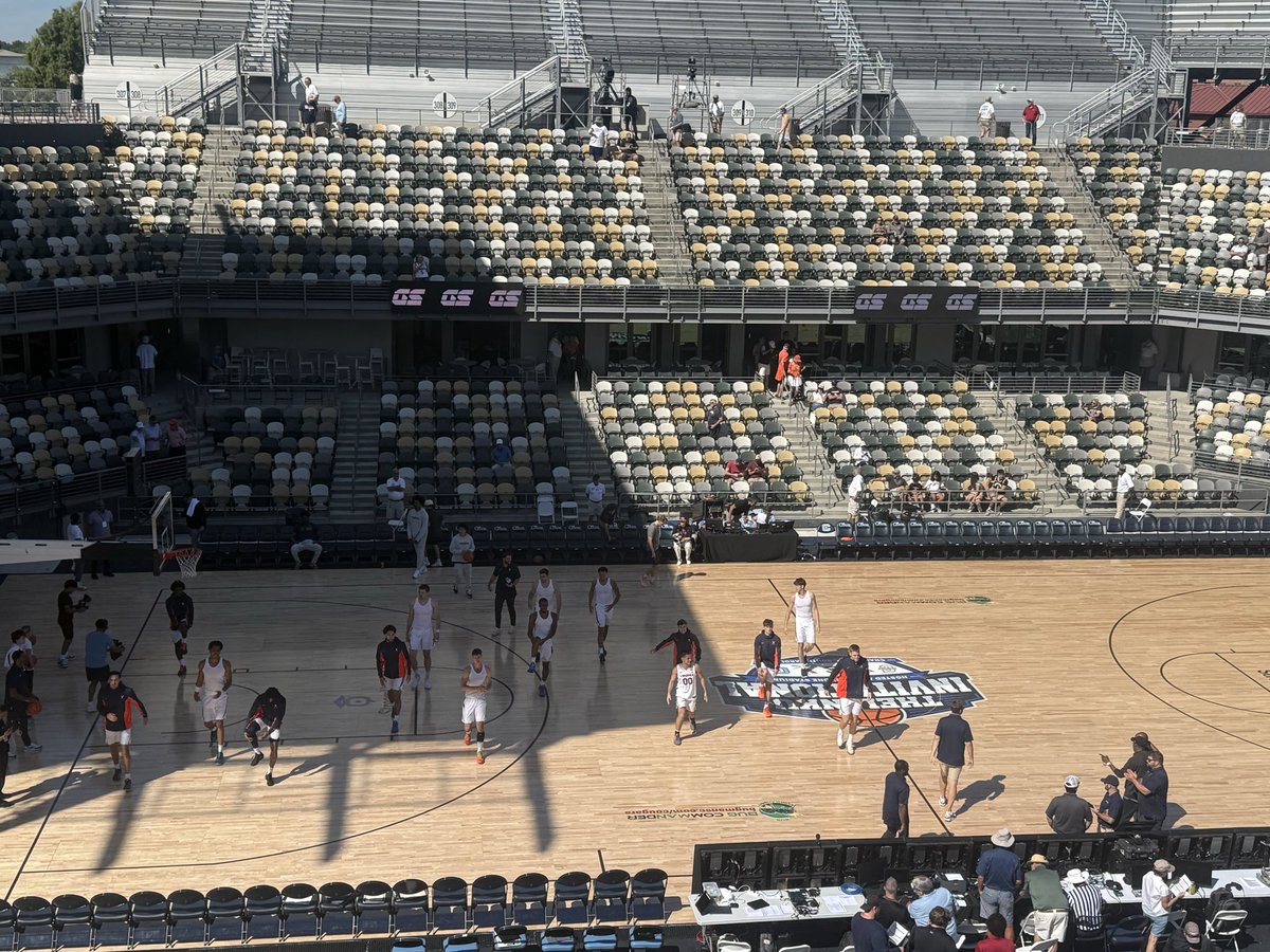 GoodmanHoops's tweet photo. Perfect day for the first college hoops exhibition games of the year here at Credit One Stadium in Charleston. 

80 degrees, been no rain for days. 

Virginia-Vandy tips off at noon, then Charleston-Citadel and South Carolina-Charleston women. https://t.co/wQzOpyVN3I