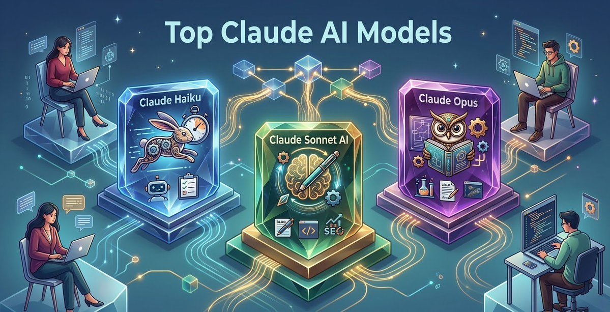 Re_seven_7's tweet photo. Claude doesn’t have “one AI model.”
It has a lineup—and choosing the wrong one can change how efficiently you work.

Three models.
Three different strengths.
One powerful AI ecosystem.

Please follow more informat

🧵 Let’s break it down. 👇 https://t.co/AasaO32zx6