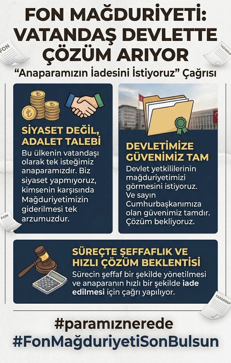 kumardegilfon's tweet photo. Siyaset değil, adalet.

Sadece anaparamızı istiyoruz..

#paramıznerede #FonMağduriyetiSonBulsun https://t.co/urcVJ5AUBx