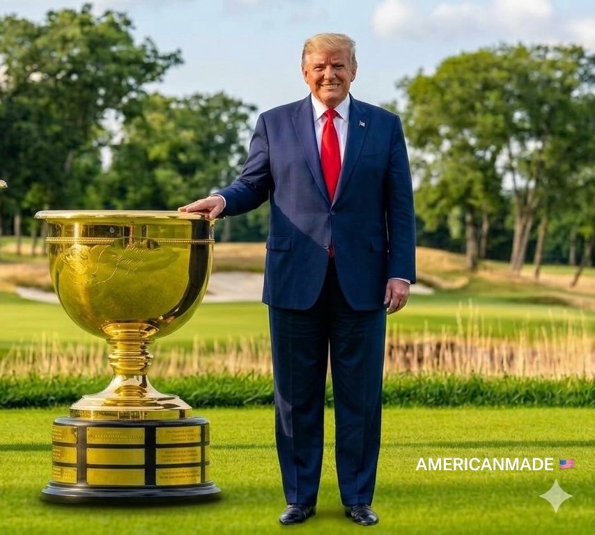 TruthBomber47's tweet photo. Donald Trump is ready for Presidents Cup 🇺🇸 https://t.co/SwYrpYpUWP