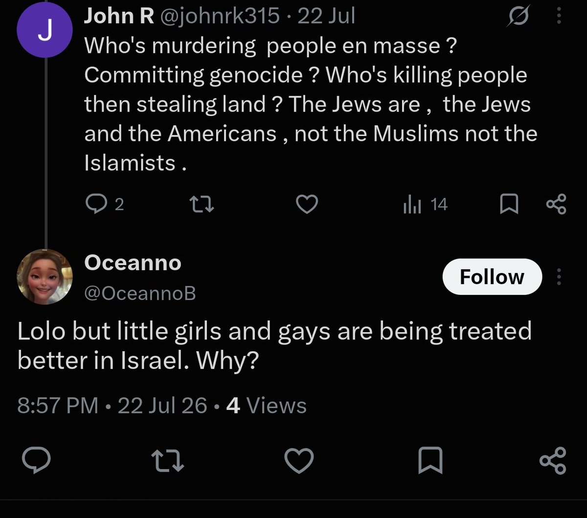 Truthseeker1_07's tweet photo. @OceannoB @MynamesRebecca @RevertStoriesx Ohh now I get it.

You're a literal scum of earth and trash of earth who supports child killing of babies

Who doesn't even know about Islam and you're spreading Anti Islam propaganda to divert attention of the people from your War crimes. 

You're going to hell after you die. https://t.co/n3WETTkTSY