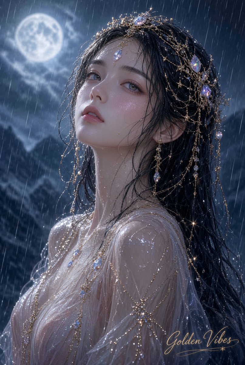 GoldenVibesX's tweet photo. 🌙 お月さま、おやすみなさい 🌕 晚安月娘 ✨

#AIアート #AIart #GoldenVibes https://t.co/za8Dw2vBHC
