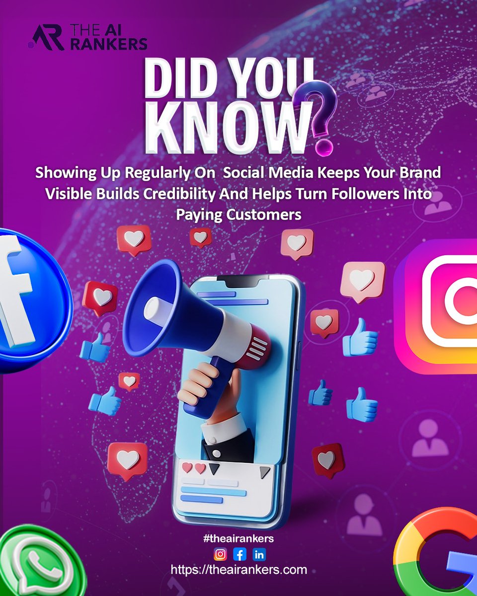 YettaSewesa6b's tweet photo. Invisible on social media? Your brand may be losing customers. Low visibility leads to missed engagement, lost trust, and fewer sales. The AI Rankers helps businesses stay active, build credibility, and turn followers into customers. https://t.co/3dxn7AZTbO
