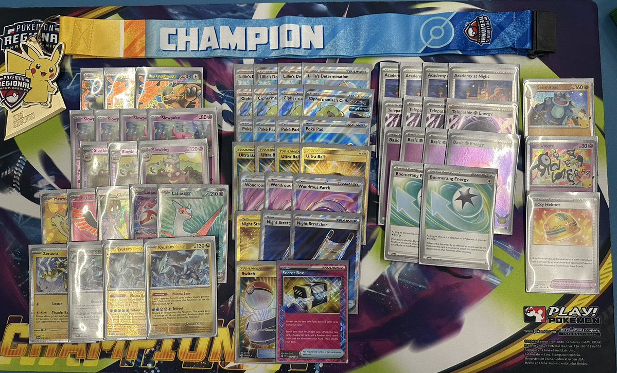 OliverCahi11731's tweet photo. I won my first ever Senior Regional With Slowking seismitoad and unown are the best cards in the deck
1/307 12-1-2 https://t.co/Q9tq96duH8