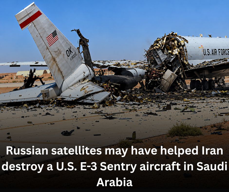 warfaredecoded's tweet photo. Russian spy satellites may have provided Iran with intelligence used to target U.S. military assets in Saudi Arabia, including an E-3 Sentry AWACS aircraft destroyed at Prince Sultan Air Base.

#Russia #Iran #E3Sentry #SatelliteIntelligence https://t.co/tIipdko2oa