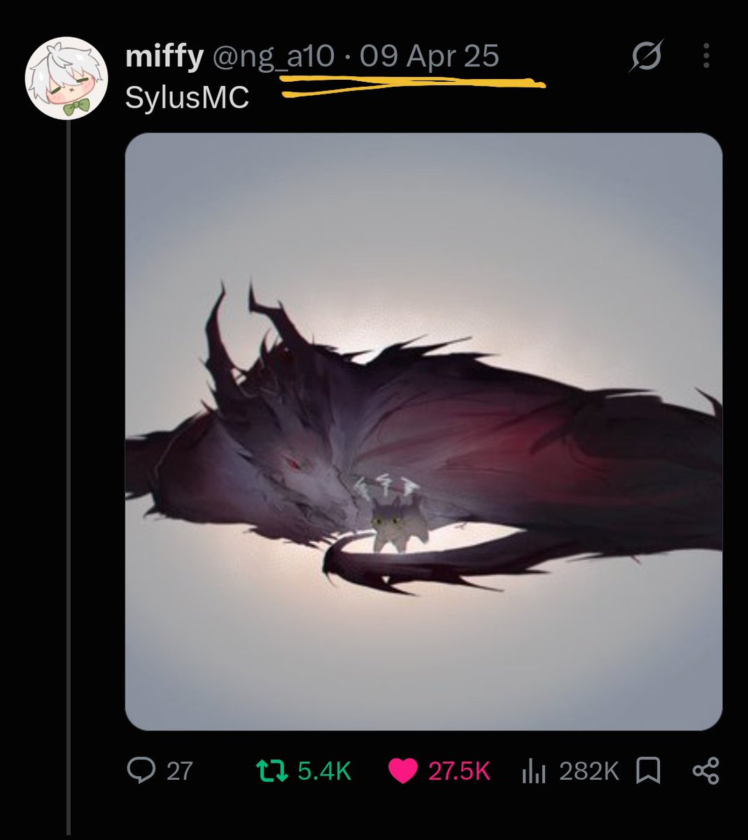 Chemimilus's tweet photo. SylusMC kitten x dragon fanarts have existed since 2024. It's so popular on XHS &amp; Weibo. We have comic series too. Way before PPG even conceptualized that ♻️ Larper tourists known for tracing multiple fanarts rather proved they ♻️ Sylus fanart AGAIN. No Sylus, no likes 😌 https://t.co/9NMiNjk8NH