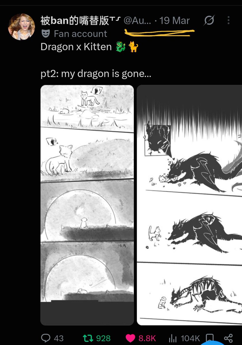Chemimilus's tweet photo. SylusMC kitten x dragon fanarts have existed since 2024. It's so popular on XHS &amp; Weibo. We have comic series too. Way before PPG even conceptualized that ♻️ Larper tourists known for tracing multiple fanarts rather proved they ♻️ Sylus fanart AGAIN. No Sylus, no likes 😌 https://t.co/9NMiNjk8NH