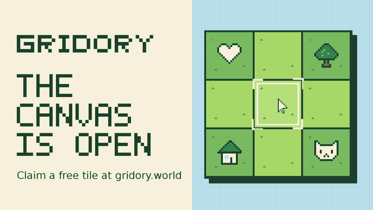 Gridoryworld's tweet photo. Gridory is open.

A pixel canvas on Robinhood Chain with 10,000 tiles. Connect your wallet, claim a free tile, draw your piece, and it stays on the map.

Launching on @ponsdotfamily 
Deployer: 0xA2134c812270f7ABB5E4859d25d8B841F46Ab85C

https://t.co/7PRKJZbKZJ https://t.co/UoWnBeBuA7