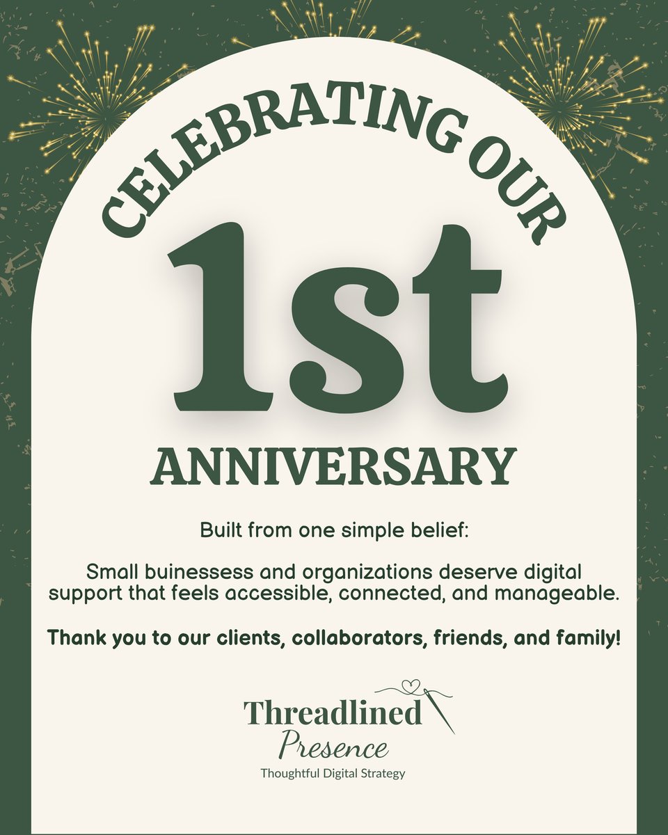 DomenicBenrfw's tweet photo. One year ago, we launched Threadlined Presence with a simple belief: small businesses, solo founders, creatives, mission-driven organizations, and small teams deserve accessible, thoughtful digital support built around how they really work. Over https://t.co/2S3L9EbmjU