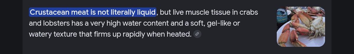 CadBane28's tweet photo. @DCantStopLookin @verbose_af @Dahkohtaah @devo7500 Yeah okay 🤡

"Crustacean meat is literally liquid before you cook it" https://t.co/iYK4Wsjsaa