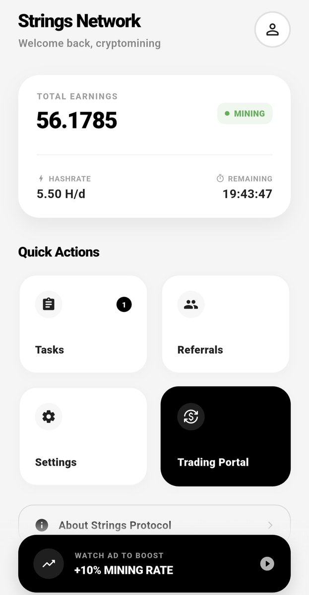mining_cryptooo's tweet photo. Join Strings Network now and start your crypto journey with no cost, zero battery drain, and 100% privacy. 

Use my code and get bonus free coins.

Referral code:
cryptomining

Download the app from google playstore and appstore ⛏️🚀 https://t.co/dmeHeiUULf