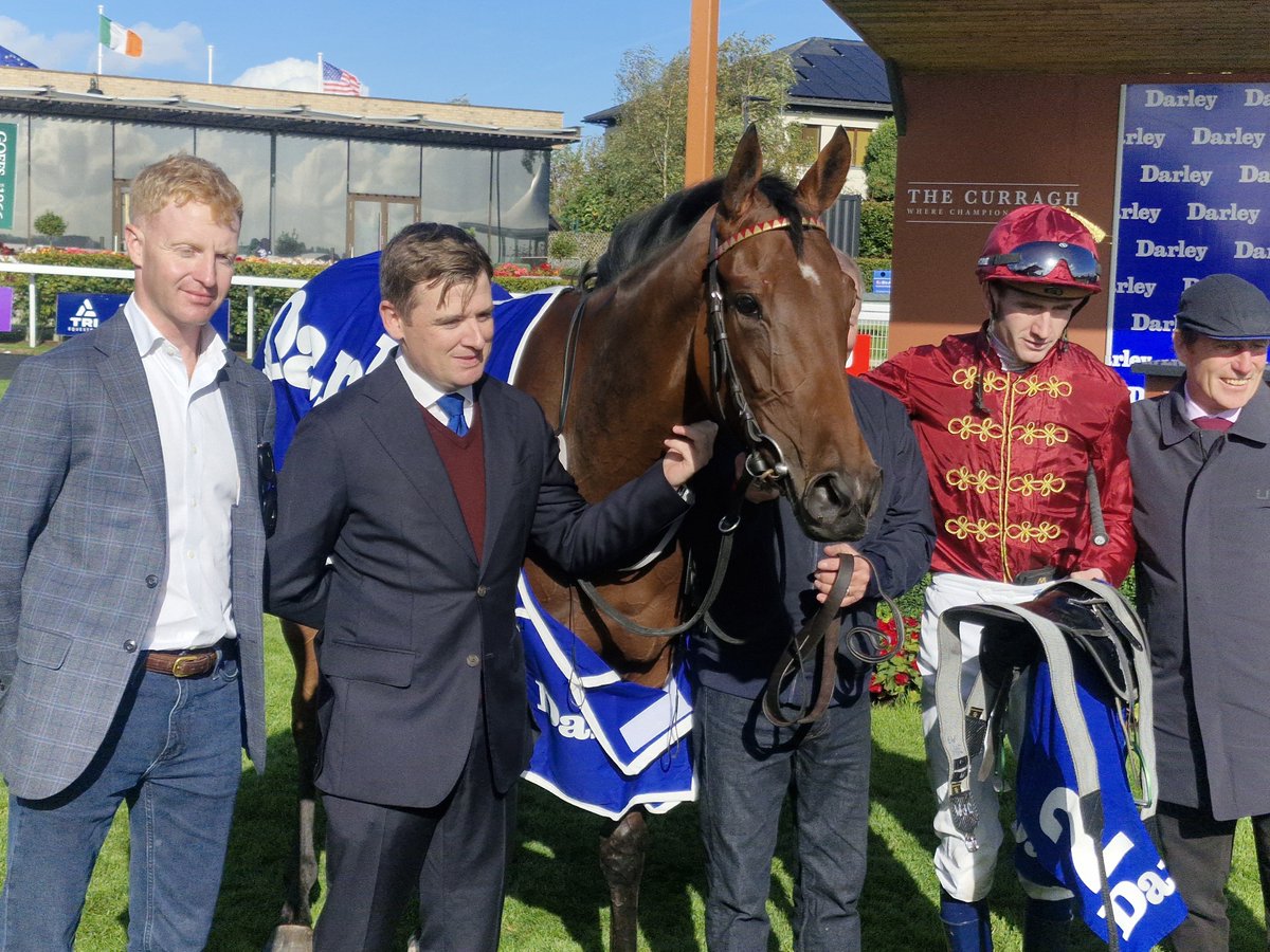 SportsNewsIRE's tweet photo. @JohnnyMurtagh's @GowranPark1 maiden winner, Curracloe (13/8jf), remains unbeaten in two starts, after successfully stepping up to Group 3 company in the @DarleyStallions Fillies Stakes @curraghrace under @BenCoen2 https://t.co/pGIZbTT7du