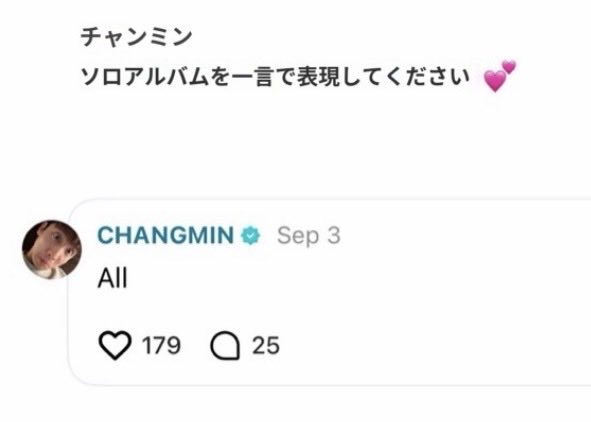 satsu_ki18's tweet photo. rp
チャンミンがっつり匂わせいやネタバレしてたのね😆
後からじわじわ来るうちらの推し💜☺️💜
#최강창민 #MAXCHANGMIN  #チャンミン #AllOfMyLife https://t.co/uZ6f65vbsc