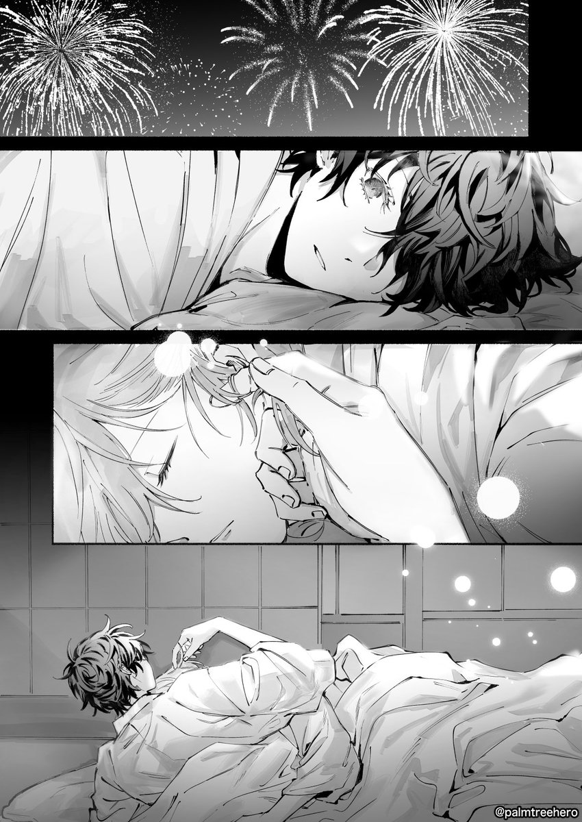 palmtreehero's tweet photo. got permission to post this drawing from last year! It’s based on a scene from the akeshu story "嘘月" by @/AiCHANELF https://t.co/16IpzFtPwG