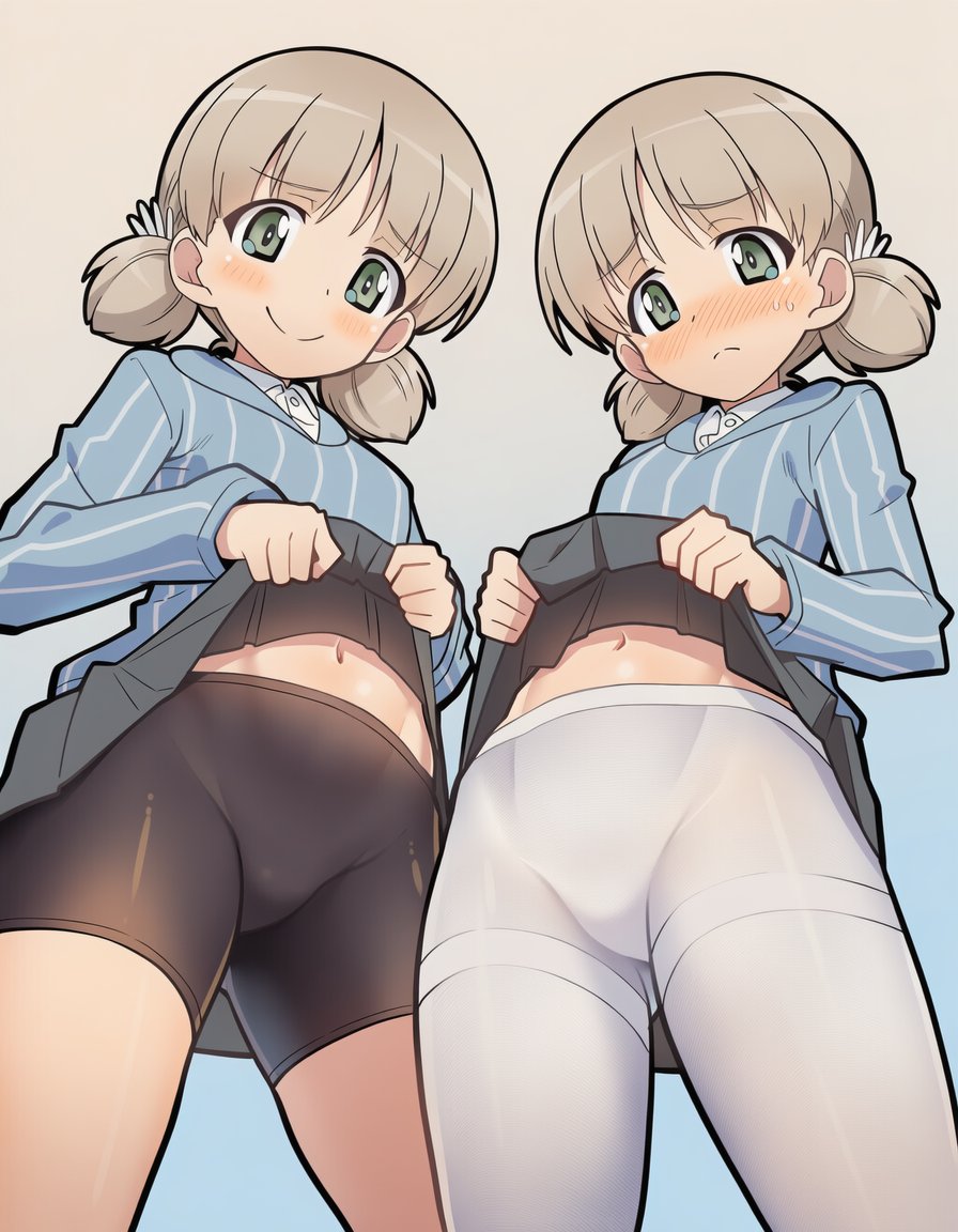 LeopLeo69277's tweet photo. タイツとスパッツ、どっちのアキが好き？
#ガルパン
#garupan https://t.co/lk2y7ewc6b