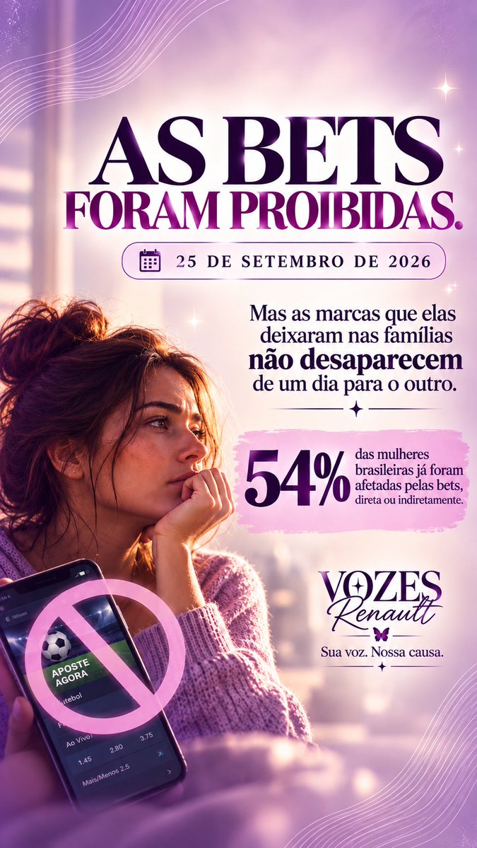 Vozes_Renault's tweet photo. Parar de apostar nem sempre é simples. 💜 Quem enfrenta a dependência e seus familiares precisam de acolhimento, informação e apoio para reconstruir caminhos. https://t.co/UwKtkaEYN2