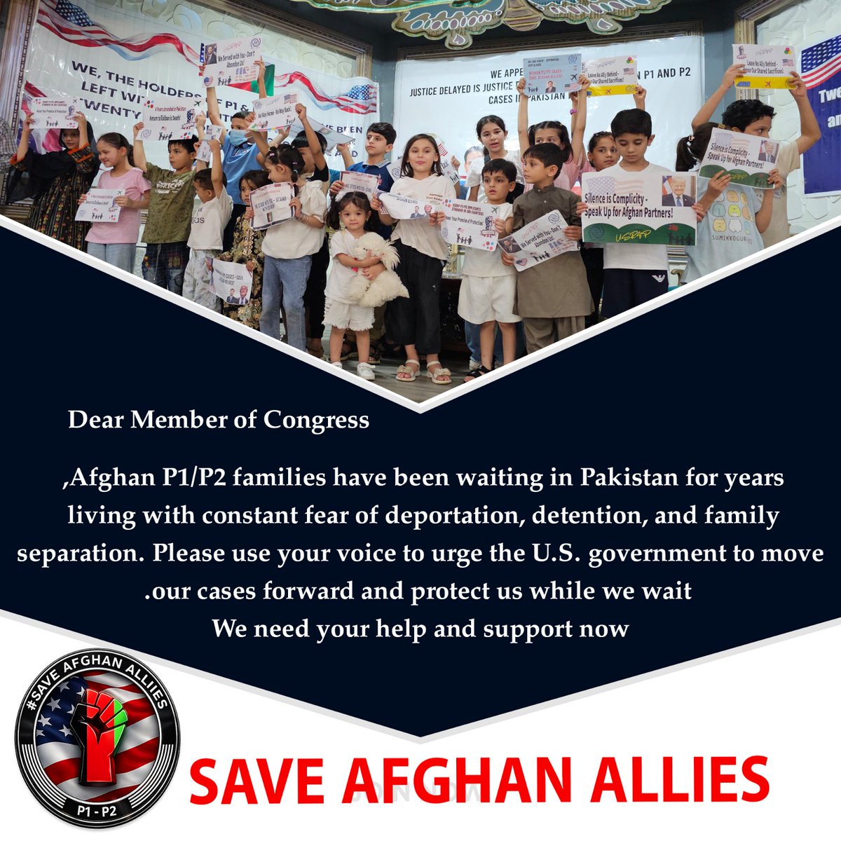 nuristanihaide2's tweet photo. @RepGraceMeng Afghan women &amp; children stuck in Pakistan under P1/P2 are living in fear—no school, no rights, no safety. The U.S. must act now. Resume refugee processing. #LetUsLive #AfghanRefugees #Save_Afghan_Allies_USRAP https://t.co/VLwaJK85ss