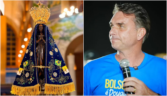BlogdoZeCarlos's tweet photo. 📷TV APARECIDA SE PRONUNCIA APÓS POLÊMICA ENVOLVENDO FLÁVIO BOLSONARO A PADROEIRA DO BRASIL
Flávio é acusado de articular com grupos fundamentalistas para, caso seja eleito presidente, retirar o título de Padroeira do Brasil de Nossa Senhora Aparecida.
https://t.co/hqj1bWr2ZL https://t.co/FjHl0Tzjvq