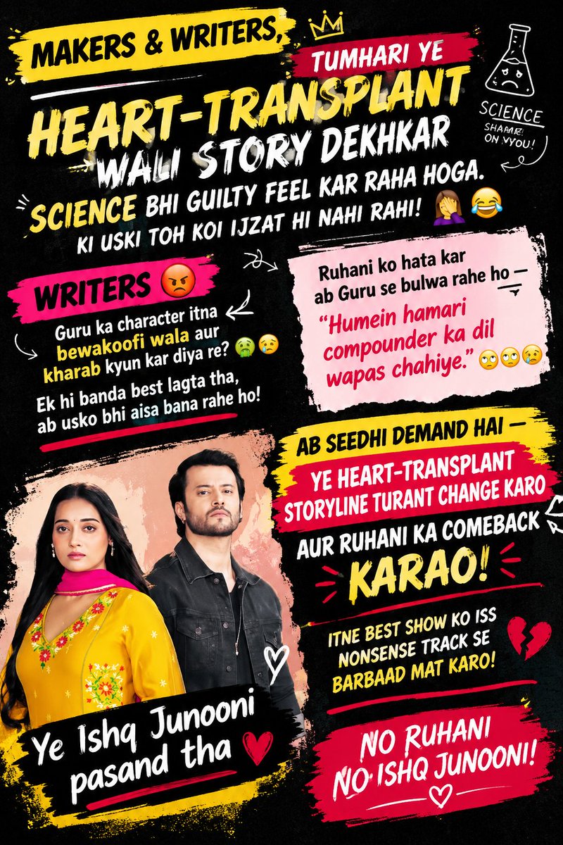 Junoonisy3's tweet photo. Madness, love, Tashan, attitude, fire and Junoon — that was Gurani’s Ishq Junooni.
Ishani’s heart-transplant storyline? Ishq Junooni nahi, Ishq Confusion!

NO ANJALI NO ISHQ JUNOONI
#RuhaniAsAnjaliSharma #NoAnjaliNoIshqJunoonee https://t.co/rLN9Eo2Eda
