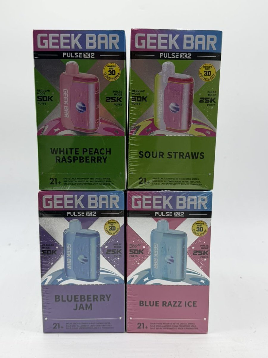 TheGodofGreens's tweet photo. GEEK BAR PULSE X2 

Shipped Price Per Unit:

 50PC $650
 100PC $1,200
 300PC $3,300
 500PC $5,000 https://t.co/UqdFXlQJ8X