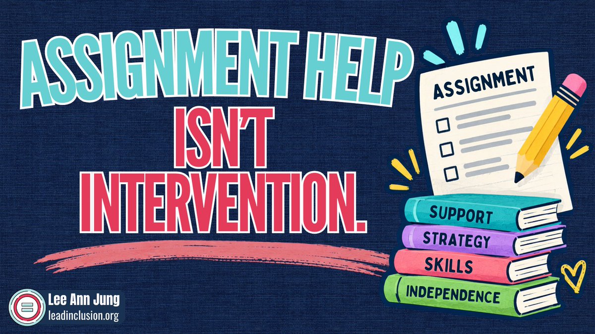 leeannjung's tweet photo. 💥 #Homework help is not intervention. Instead of asking special educators to assist with assignments and #homework, let's ask them to support foundational SKILLS and deep UNDERSTANDING. #LeadInclusion #UDL #InclusiveEd #EdLeaders #TeacherTwitter https://t.co/gV434SecNw