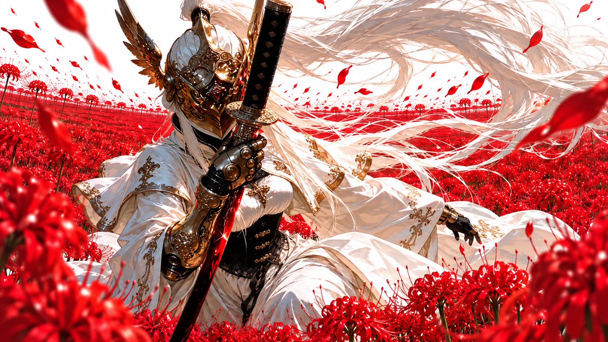 RHYMIXSTUDIO's tweet photo. 純白の戦乙女が、最期の祈りを��り取る。

『IVORY REAPER』
―彼岸花を君に―

その刃は、救いか。別れか。
赤い花の戦場に、白き死神が舞い降りる。

🎧 YouTube
［https://t.co/msOC6YUwxc］

#フリーBGM #戦闘BGM https://t.co/97W1XeEu8d