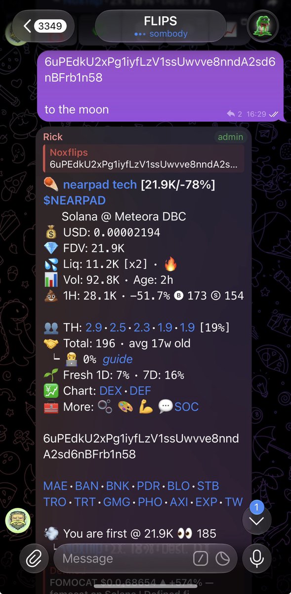 NoxFlips1's tweet photo. Always the flips, doing things that feel impossible.

$NEARPAD
21K → 1.7M (ATH) >>>>>> 80X
$160K DONE AND DUSTED.
DM @Noxflip so you don’t miss the next play. https://t.co/QErLSlOVtA