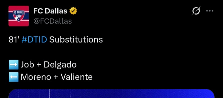 DTAlcivarFutbol's tweet photo. 🇪🇨🇪🇨🇪🇨 PATRICKSON DELGADO jugó 14 minutos (9 reglamentarios + 5 adicionados) en el triunfo del DALLAS ante Los Angeles FC de Sergio Vásquez en la 27°Fecha de la #MLS🇺🇸. 
@FCDallas🐃 1 🆚 @LAFC 0

#EcuatorianosEnElExterior #Ecuador #IDV https://t.co/g8kSvwR7eY
