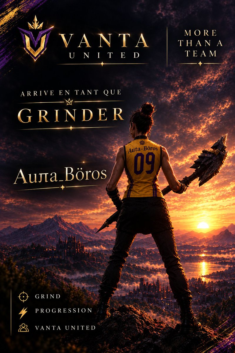 Klyro_ytb's tweet photo. 🟣🟡 HERE WE GO!

Auπa_Böros rejoint officiellement Vanta United en tant que GRINDER. 🎮

Prêt à grind, progresser et représenter nos couleurs sur Fortnite. 💪

Bienvenue chez Vanta United, Auπa_Böros. 🟣🟡

United by competition. Driven by ambition.

#VantaUnited #Fortnite https://t.co/6vzGpaDILJ