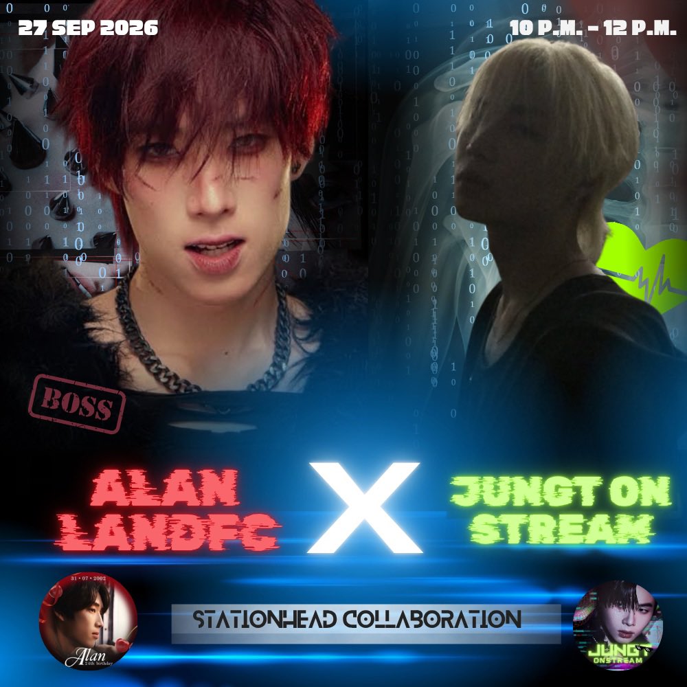 AlanLandFC's tweet photo. 🔊STATIONHEAD COLLABORATION🔊
[ @jungtonstream 🧡 X @AlanLandFC 🐶]

วันนี้พาBIGBOSSมาส่งCHEST VOICEกันให้หูแตกแล้วคับ 🫨🤘

🗓️: 27 SEP 2026 (TODAY)
🕰️: 10pm-12am

Stationhead: https://t.co/zckn4pkjqN

#ALANpasawee #JUNGT
#BUS_CHESTVOICE
#JUNGTONSTREAM 
#BUSbecauseofyouishine https://t.co/YGI36y8avR