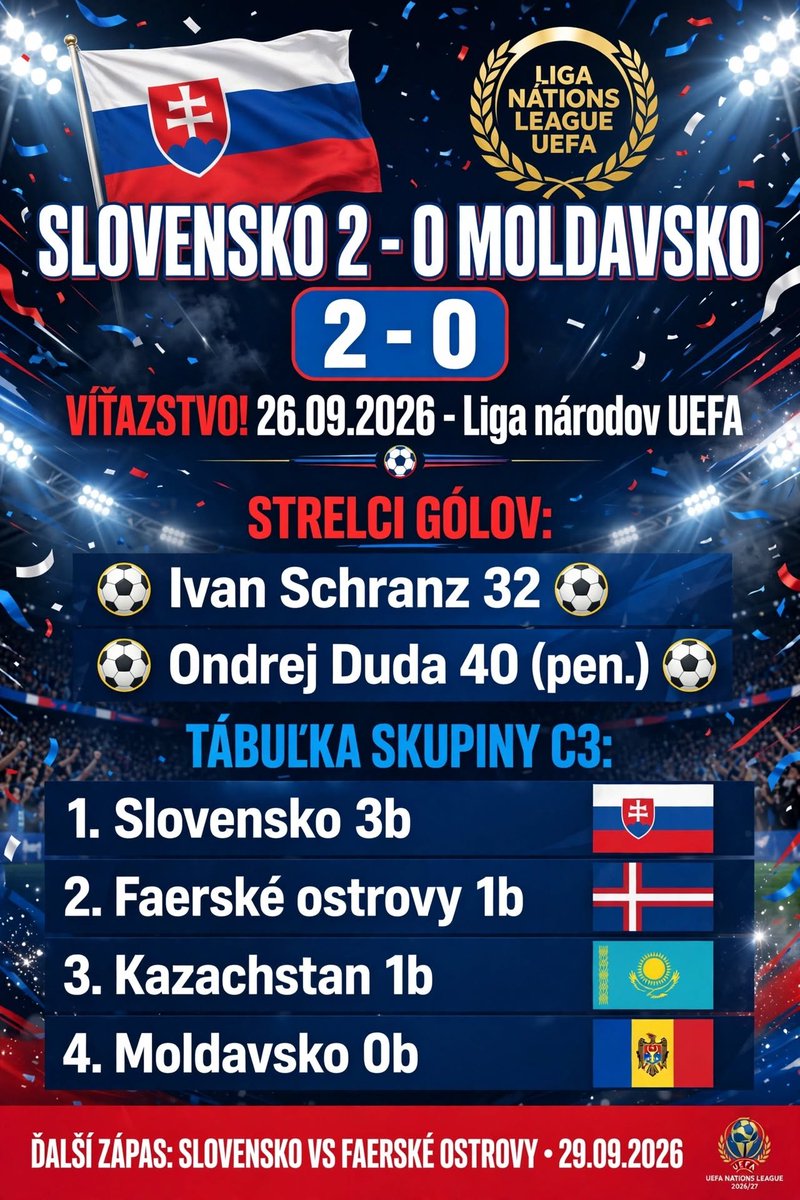 MichelNovaz82u's tweet photo. Konečne! Chalani to dali 2:0! 💪 Schranz a Duda zariadili prvé miesto v skupine. Hrdý na našich, ideme ďalej! Poďme na EURO! 🇸🇰⚽️

#Slovensko #NationsLeague #SLOvsMDA #Slovakia https://t.co/RDEjDpzy3Z