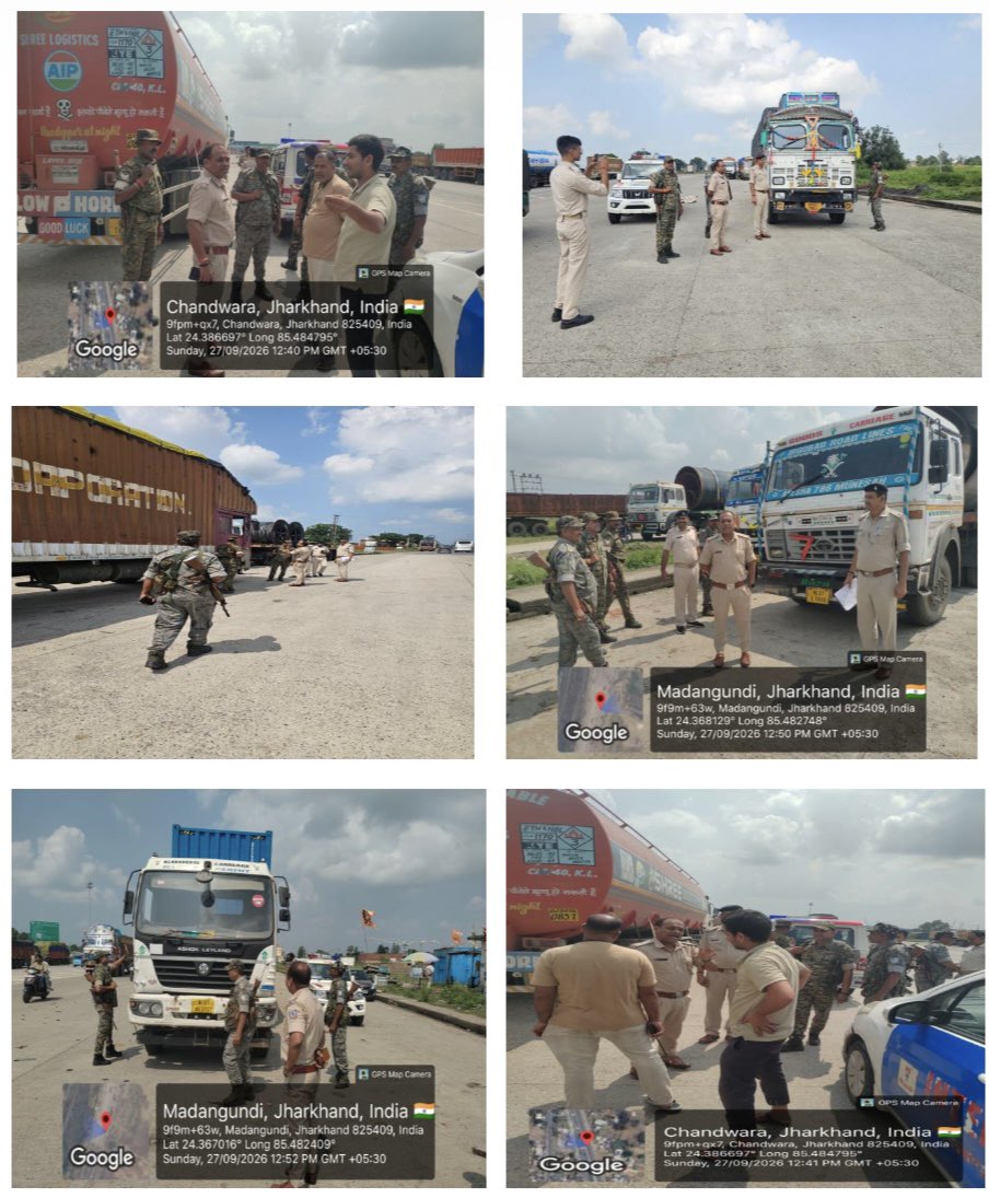 spkoderma1's tweet photo. पुलिस अधीक्षक, कोडरमा के निर्देशन में दिनांक 27.09.2026 को कोडरमा पुलिस एवं परिवहन विभाग द्वारा संयुक्त रूप से NH एवं प्रमुख मार्गों पर अवैध/लापरवाहीपूर्वक खड़े वाहनों के विरुद्ध विशेष जांच अभियान चलाया गया।@JharkhandPolice @DigHazaribagh https://t.co/hHMIOzKBtB