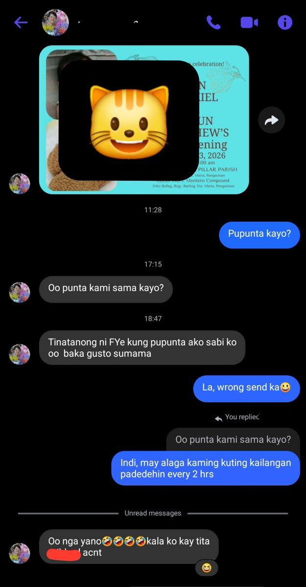 Gaesauce's tweet photo. My honest reaction after ma-wrong send ng lola qng taong simbahan:

🤨🤨 (hate q kase yung tita q na yan) https://t.co/t1GCl3RQBH