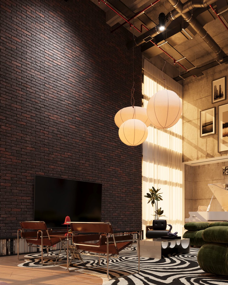 Eyitayo_Tayo's tweet photo. O.L.D M.O.N.E.Y
The idea is Explore the balance between raw and refined combining industrial materials with vintage inspired furniture, rich textures, and warm ambient lighting to create a space full of character.
I hope y’all love it 😊
#retroindurstrial #3dvisualisation https://t.co/Buc323Yd3b