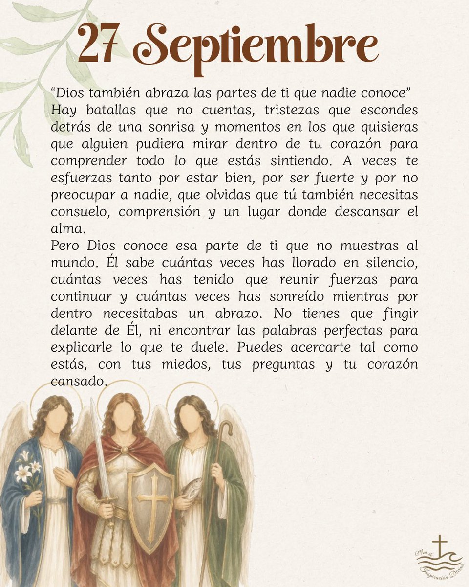 mar_deInsDivina's tweet photo. Si hoy nadie comprende lo que estás viviendo, recuerda que Dios sí conoce cada rincón de tu corazón. Y aun en tus días más frágiles, sigues siendo profundamente amado, cuidado y sostenido por Él. ❤️‍🩹✝️✨ https://t.co/kV0O3IxYnG