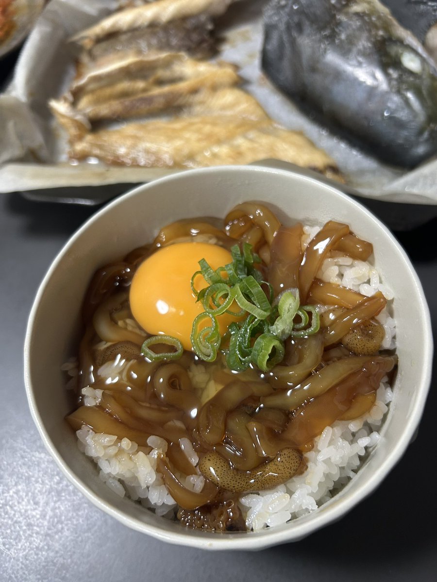 yomemake1's tweet photo. やっぱイカは沖漬け丼が一番美味いわ。 https://t.co/3yNqyvMfgw