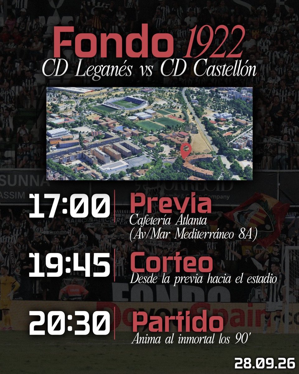 fondo1922's tweet photo. LA BANDA DEL INMORTAL

Citamos a todos los albinegros desplazados en la Cafetería Atlanta para compartir la previa, el corteo y la animación en Leganés. https://t.co/WKm2xW4mHT
