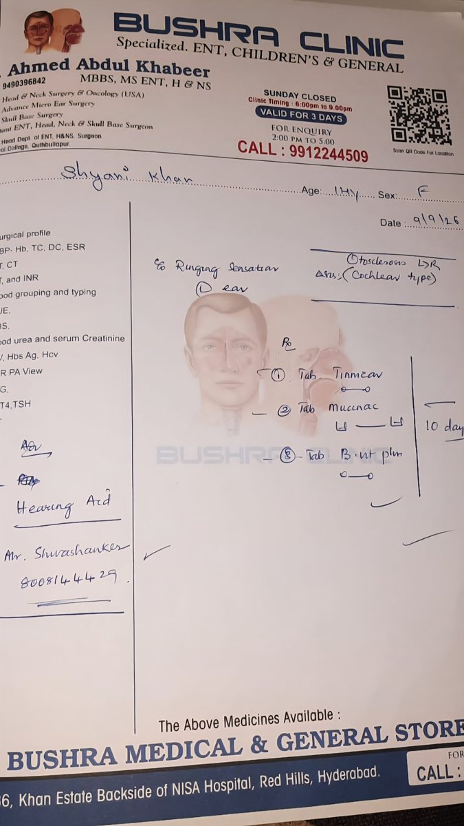 umasudhir's tweet photo. 8th class student 14-yr-old Shyani Khan, diagnosed with "bilateral mild conductive loss" (ringing ears) has been advised hearing aids for both ears; That will cost Rs 40k; her father passed away 2 years ago due to brain stroke, family has no money &amp; seek help (Irfan 9676747448) https://t.co/oZPuBrFIYA
