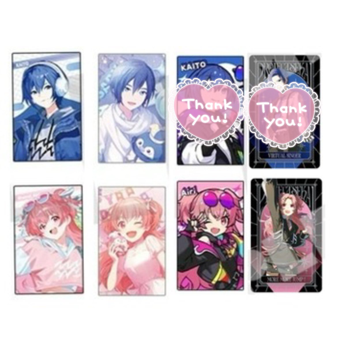 02ASK4's tweet photo. 《 交換 》プロセカ サンリオ コネライ クリフェス エピカ

求)画像一枚目 ノーマル愛莉＞KAITO(身内分)
譲)画像二、三枚目
サンリオエピカは予約済みです。
箔押し、星4イラストは比率違い優遇

交換垢シャドバン中のため趣味垢で募集かけてます
お気軽にお声掛けください！ https://t.co/gP0ZyRBiX3