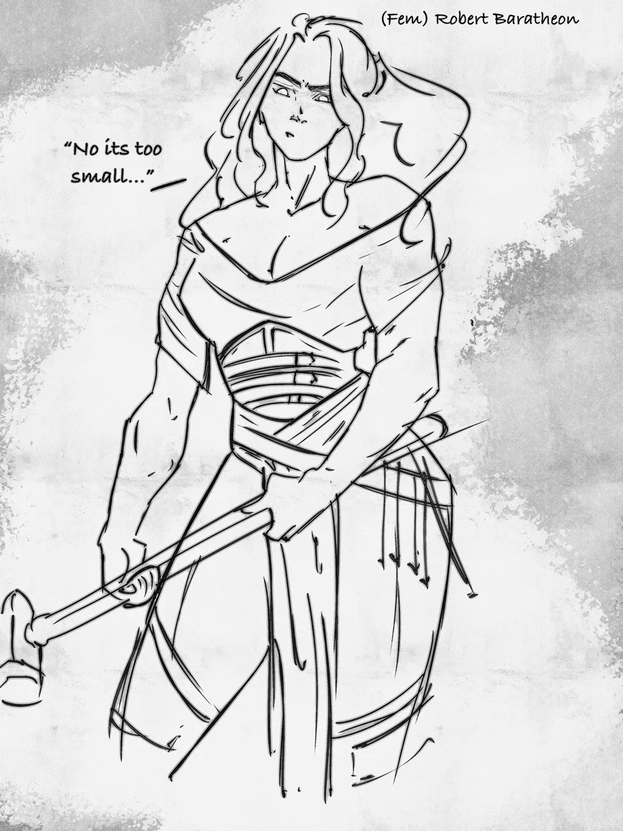 Rainboria's tweet photo. Fem Ser Gregor Clegane, Robert Baratheon and Masc Arya Stark :) 

#asoiaf #gameofthronesart #gameofthrones #robertbaratheon #nedstark #genderbent #fanfic https://t.co/klMpqwemQN