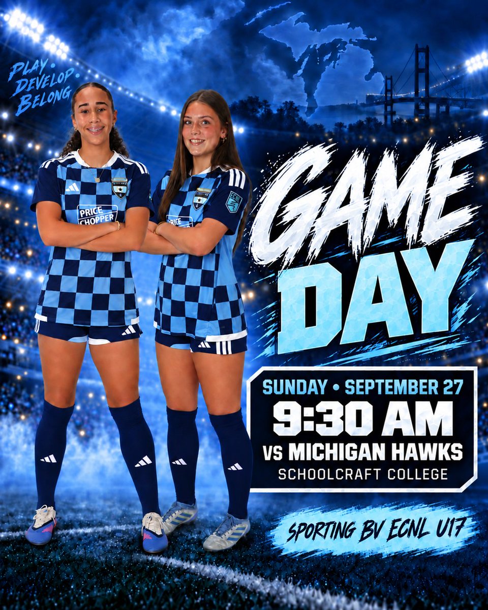 sbvecnl2028's tweet photo. Another game, another chance to improve and compete against a quality opponent!

🆚 Michigan Hawks
🗓️ Sunday, September 27
⏰ 9:30 AM
📍 Schoolcraft College

#SportingBV #ECNL #GameDay #Soccer https://t.co/LWlkTH0HO3
