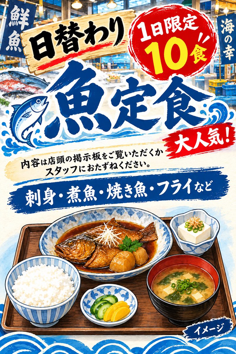 yamanamiso's tweet photo. #生坂村営やまなみ荘
1日限定10食の人気メニュー！焼く・煮る・揚げる・引く。魚をいろいろな定食にしてご提供します。明日は何かな～。みなさまのお越しをお待ちしています。
#さばの味噌煮
#マグロづけ丼
#アジフライ
#ホッケの塩焼き https://t.co/PMjfyFdXEM