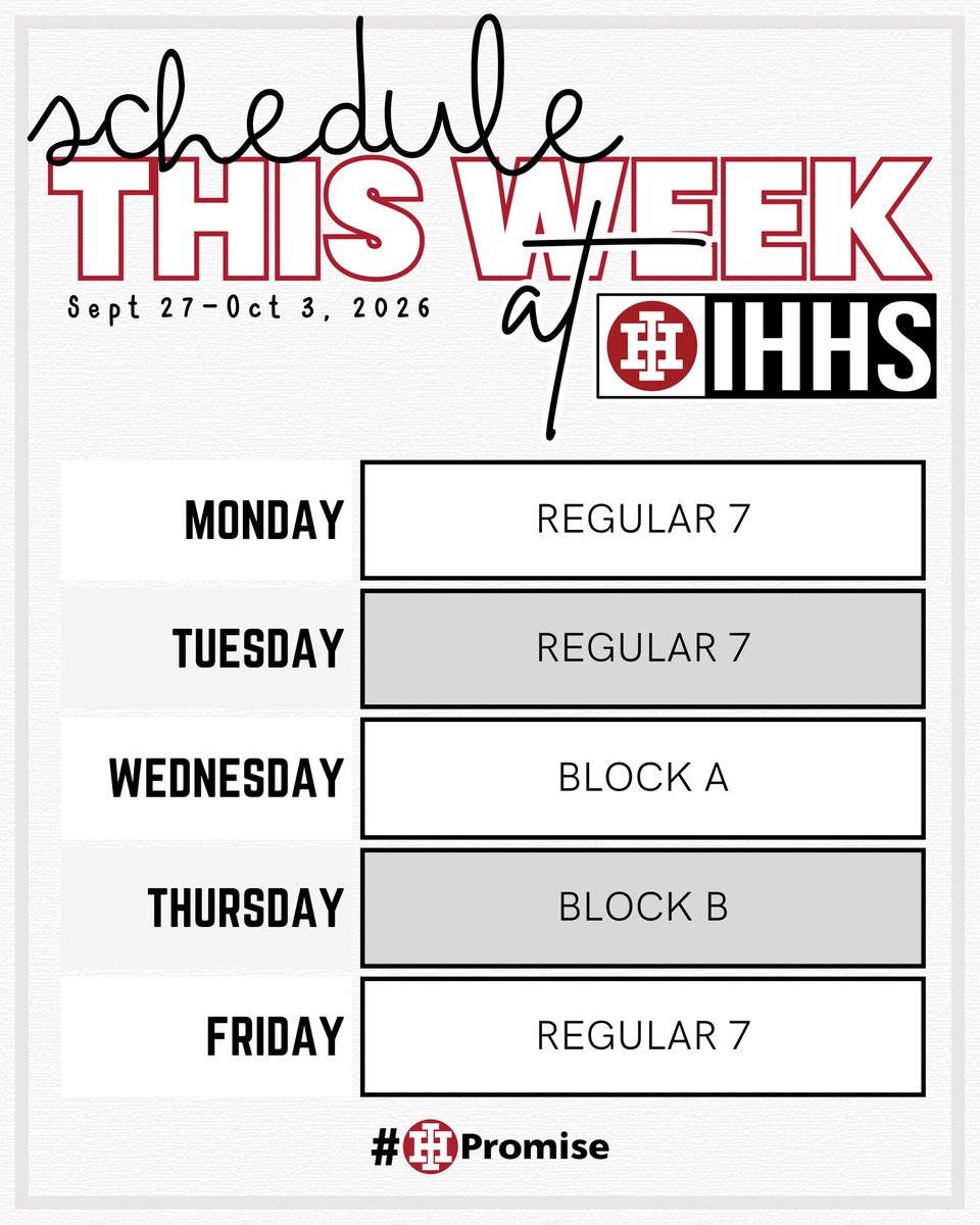 indianhillhs's tweet photo. Events and Schedule for #ThisWeek at @indianhillhs! 📆📌 #ihpromise @IHSchools @IHSD_Arts @IHCampusLife @IH_sportsmedia @bphelps_IH @EigherIh https://t.co/2UjQLGJWqB